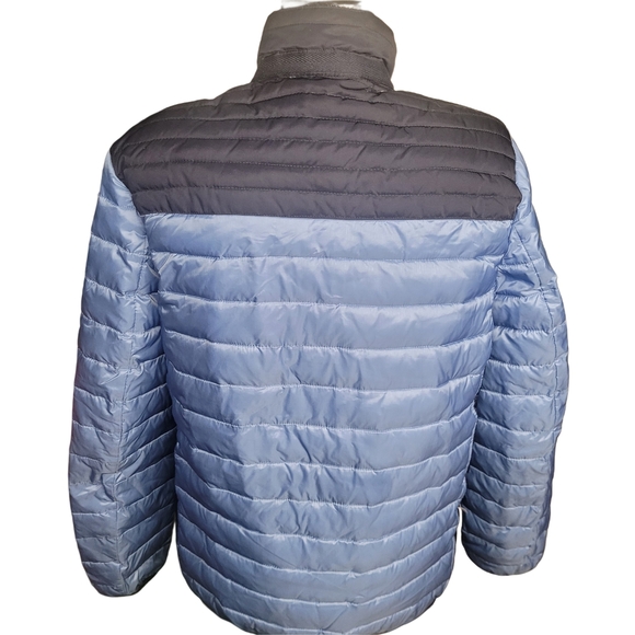 Orvieto Men's Blue Two-tone Quilted Light Puffer Jacket L - Picture 5 of 6